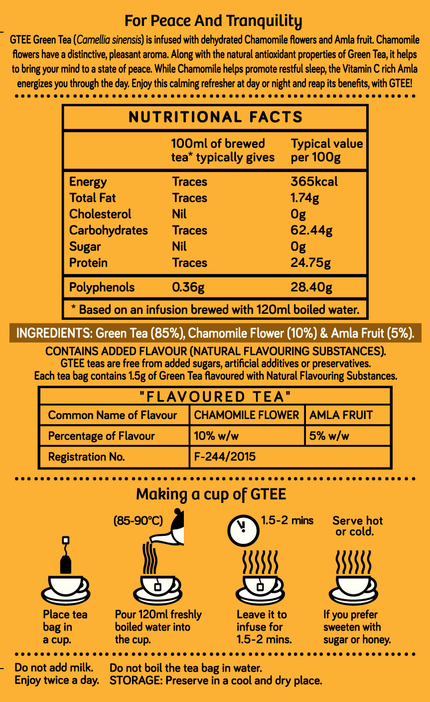 GTEE Chamomile Flower Tea Bags, 25 Tea Bags-SHN1000