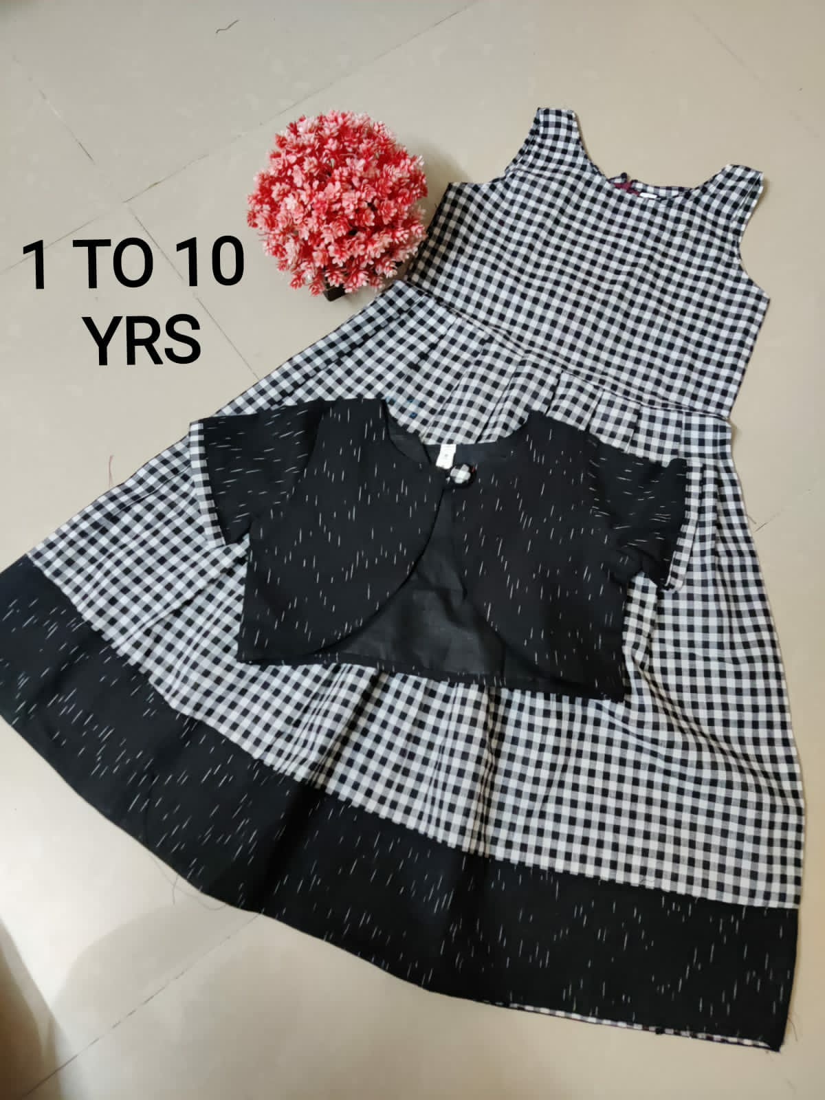 Handloom Fusion Frocks for Girls-SHG1063