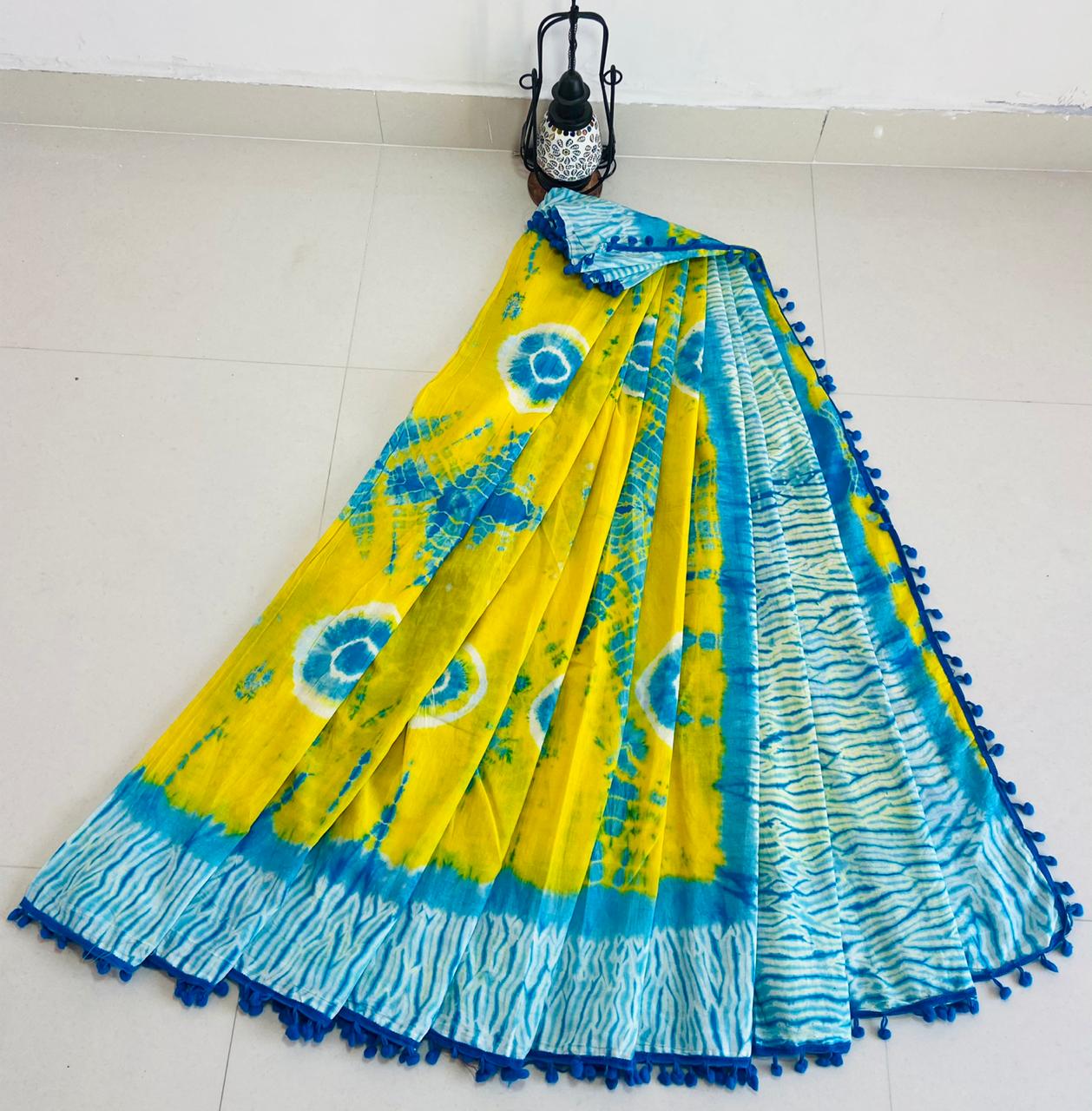 Women's Cotton Mulmul Saree With Blouse Piece-SH0563