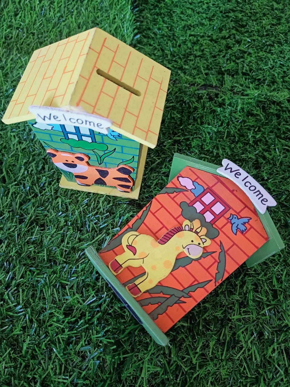 Piggy Bank for Kids Wood House Animal Designs for Kids - SHTM1061