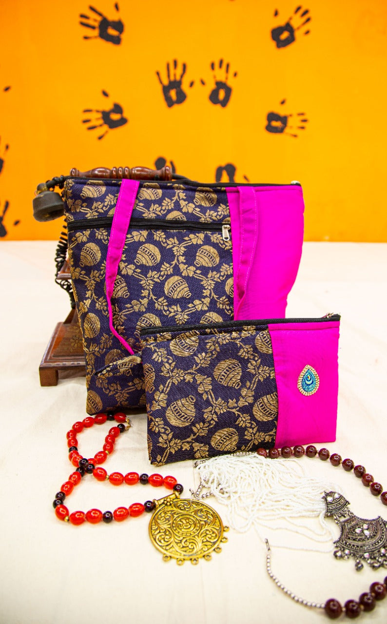 Ikkat Handbag Combo 5 Pieces Set A11 : The Morani Fashion