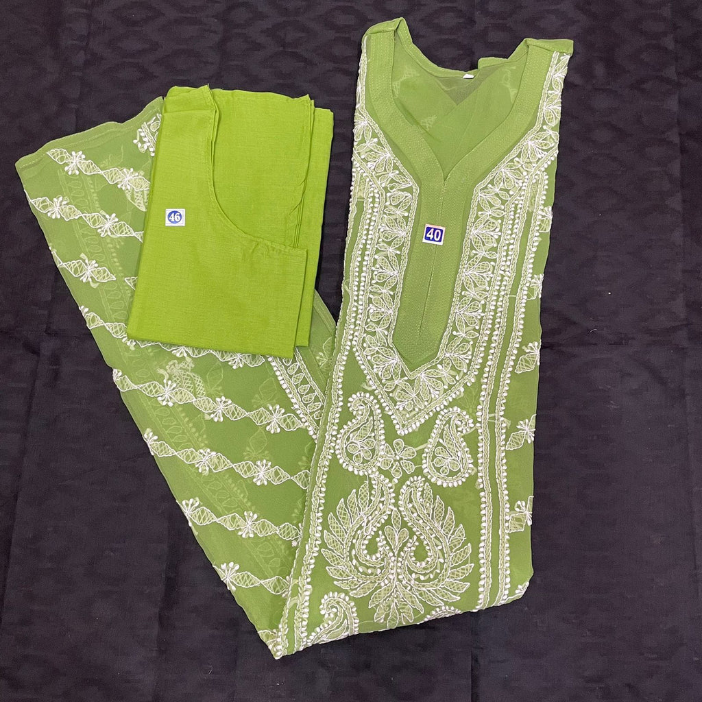 Lucknowi Chikankari Fancy Kurta-SHK1093