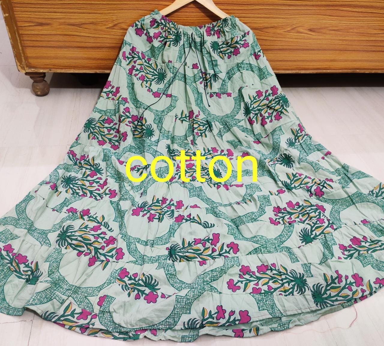 Women's Rayon/Cotton Printed Ethnic Skirt-SHBW1088