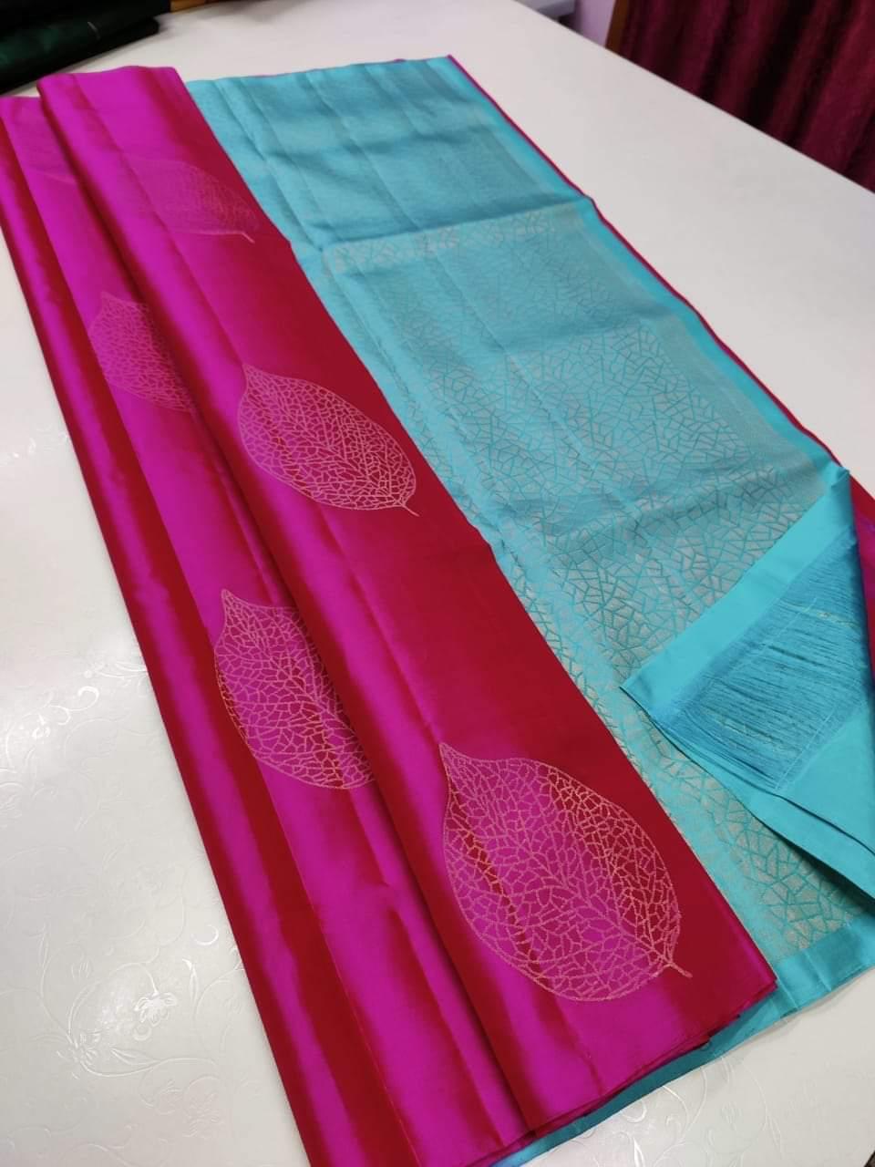 Women's Beautiful Soft Lichi Silk Saree Collections-SH0580