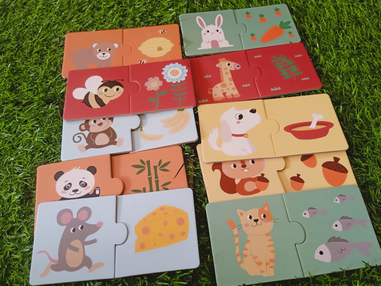 My First Learning Puzzle - Animal and Food, Multi Color for Kids-SHTM1072