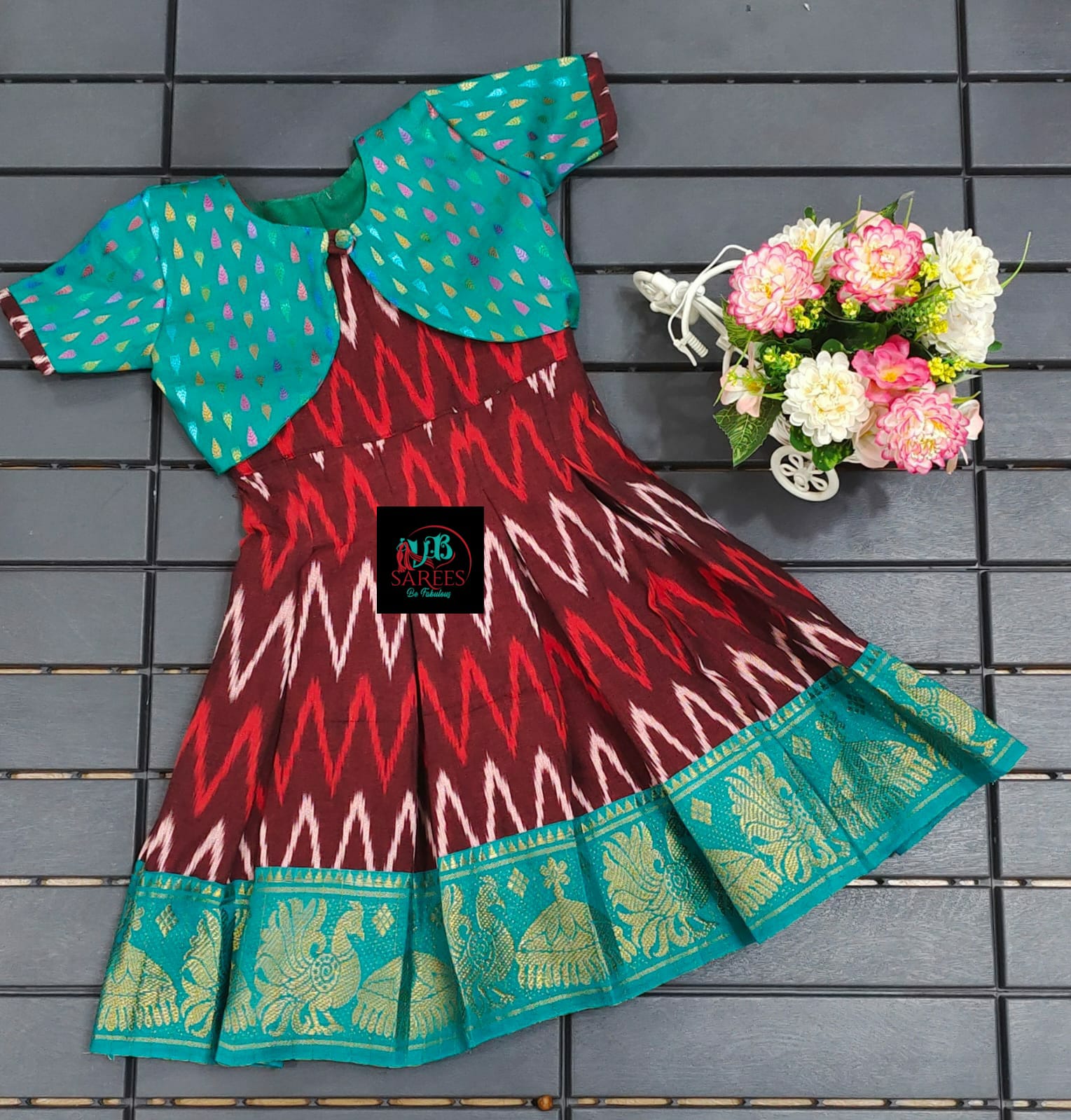 Ethnic Girls Frock with Coat-SHG1060