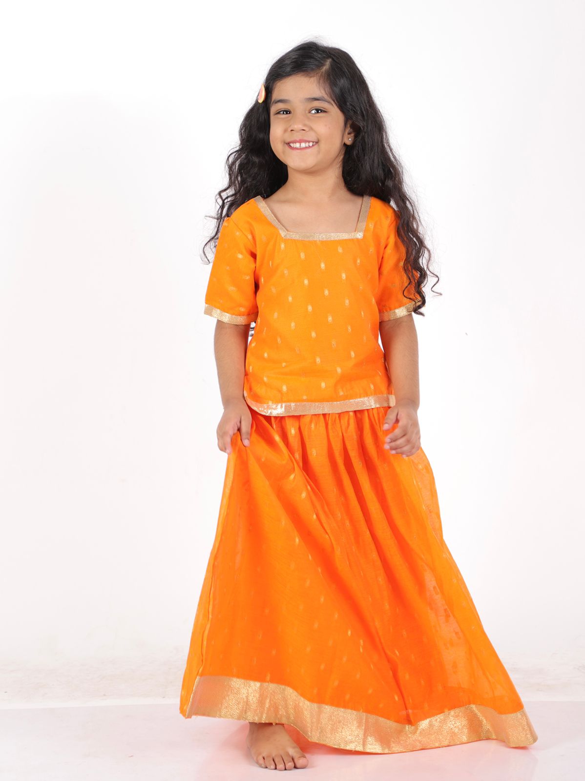 Silk Skirt Set for Girls-SHG1064