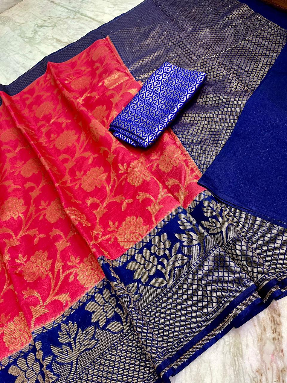 Semi Dupion Soft Silk Sarees -SH0629