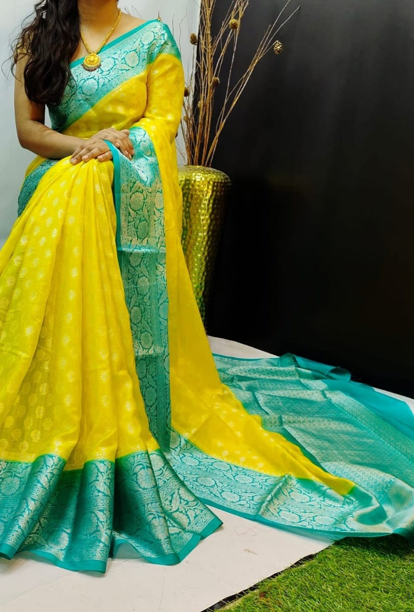 Fancy Kora Organza Saree Collections -SH0642