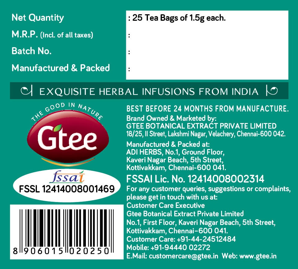 GTEE Green Tea Bags, DIA-g-TEE , 25 Tea Bags-SHN1003