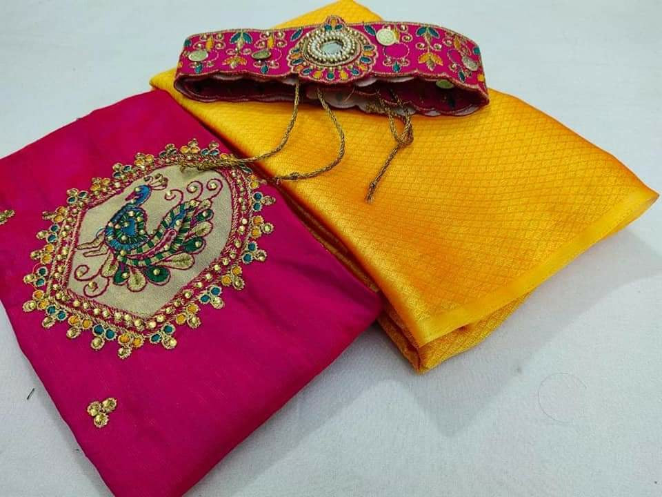 Chiffon Leaf Saree Collections-SH0593