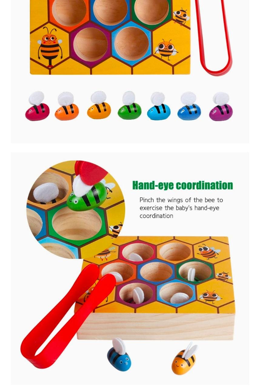 Wooden Montessori Industrious Little Bee Toy for Kids-SHTM1091