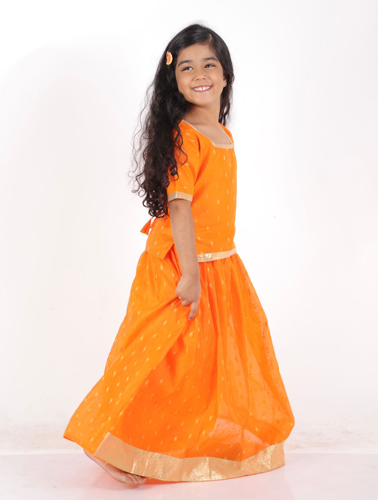 Silk Skirt Set for Girls-SHG1064