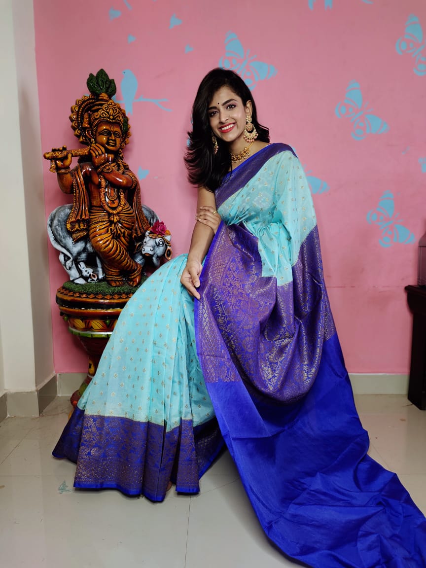 Semi Dupion Soft Silk Sarees -SH0629