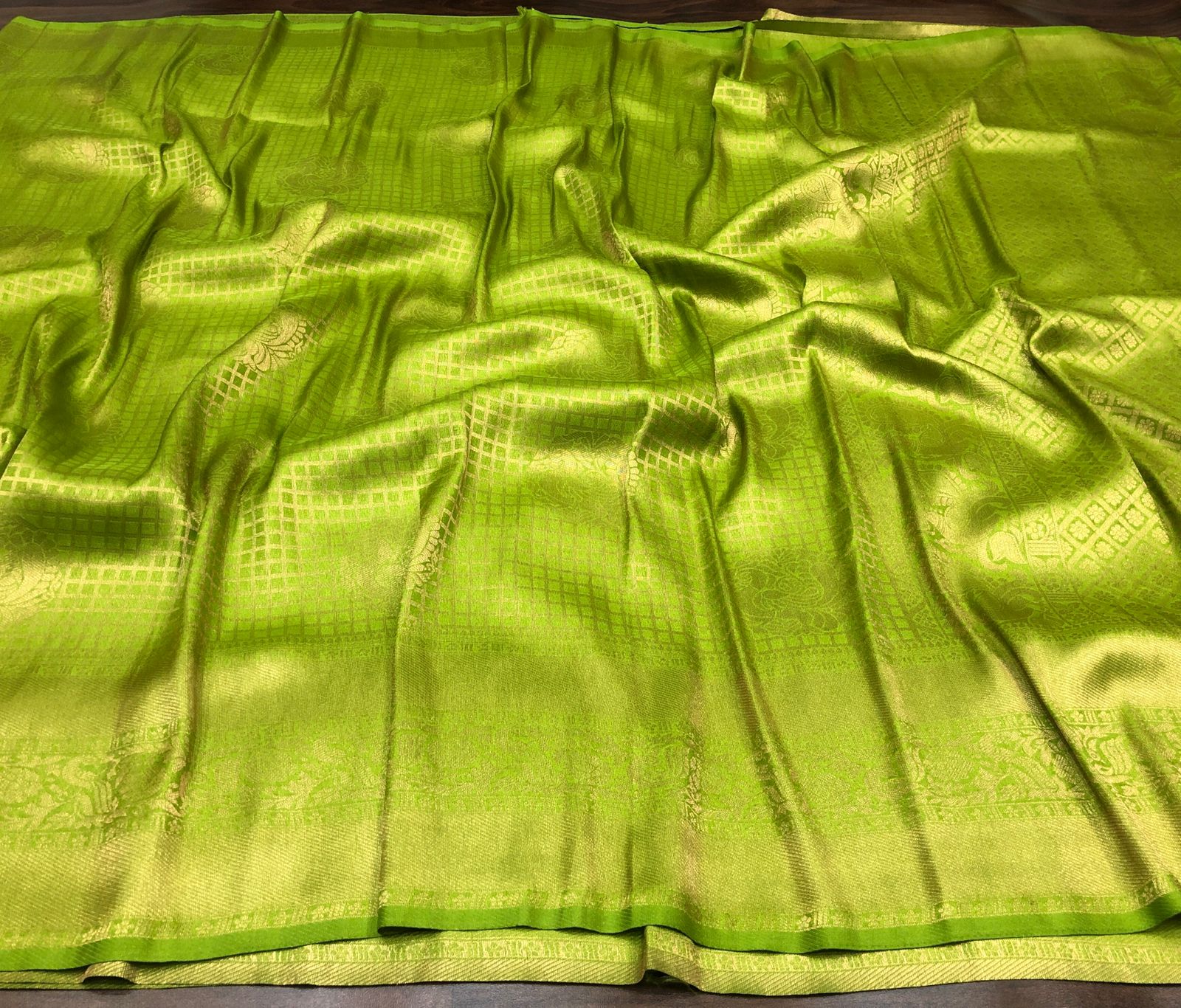 Buy Traditional Wear Green Soft Silk Zari Weaving Work Kubera Pattu Saree