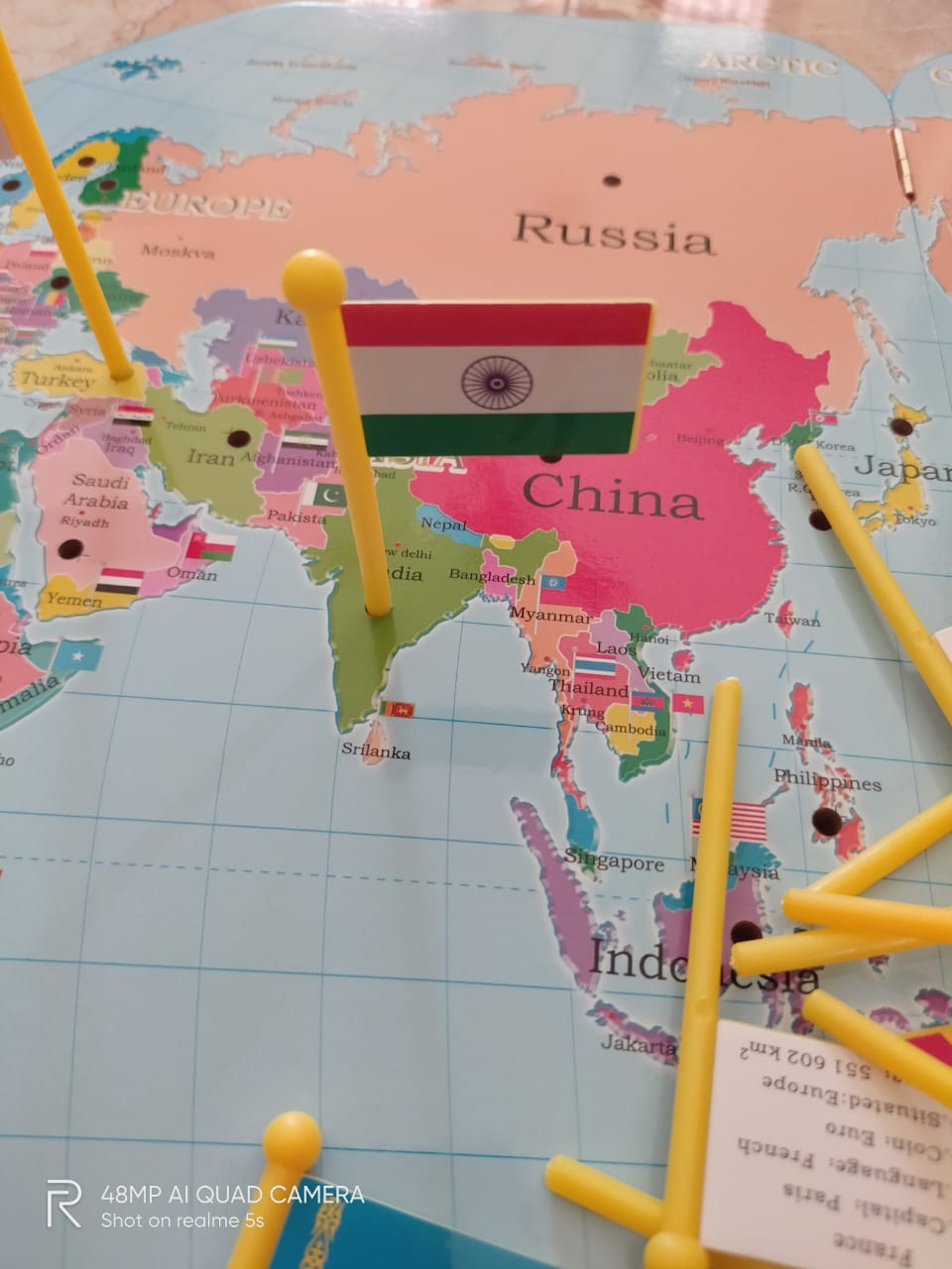 Wooden World Map with flags for Kids-SHTM1085