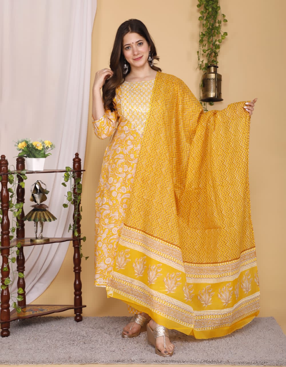 Premium Cotton Kurta Sets for Women-SHKS1148