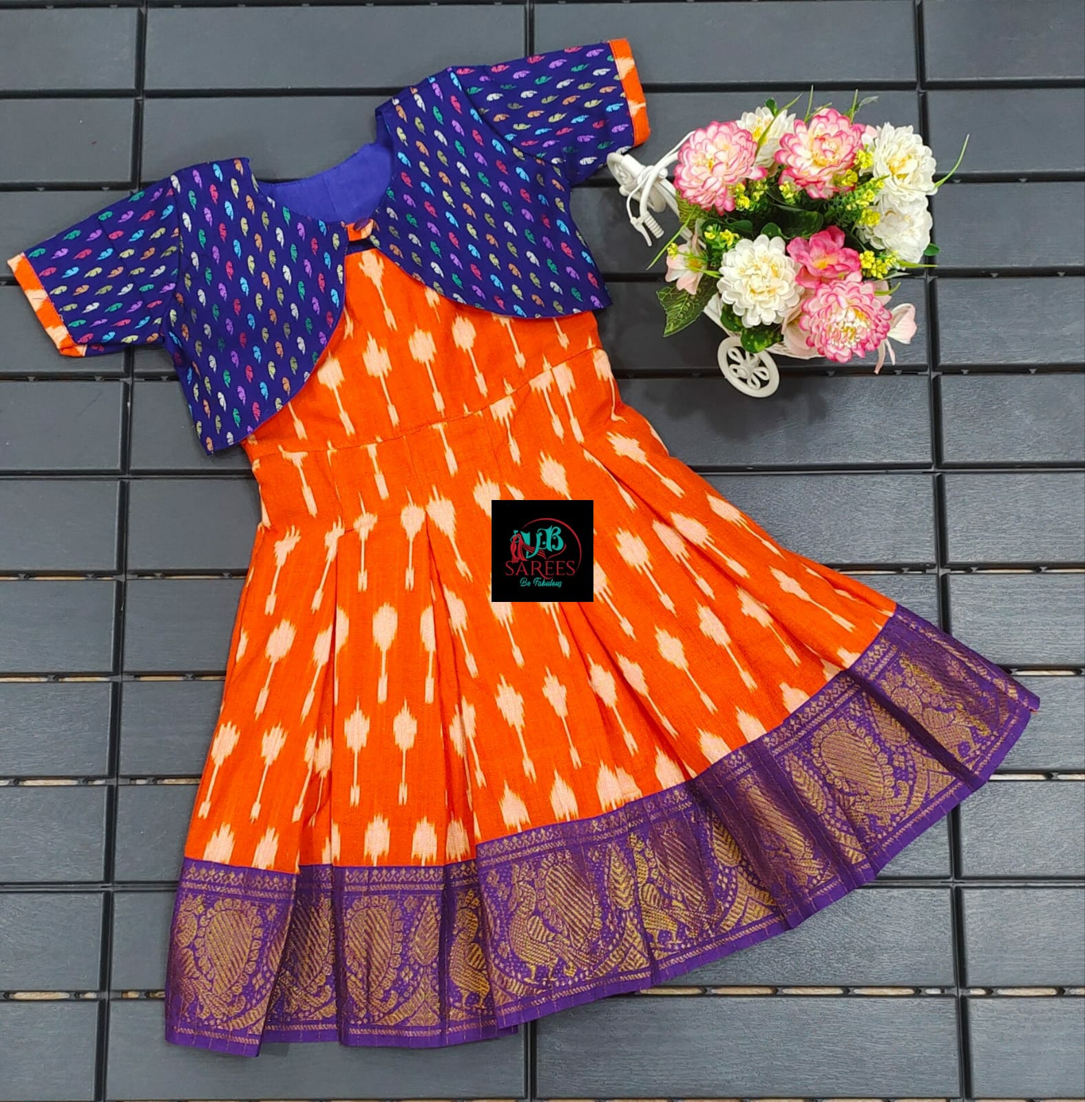 Ethnic Girls Frock with Coat-SHG1060