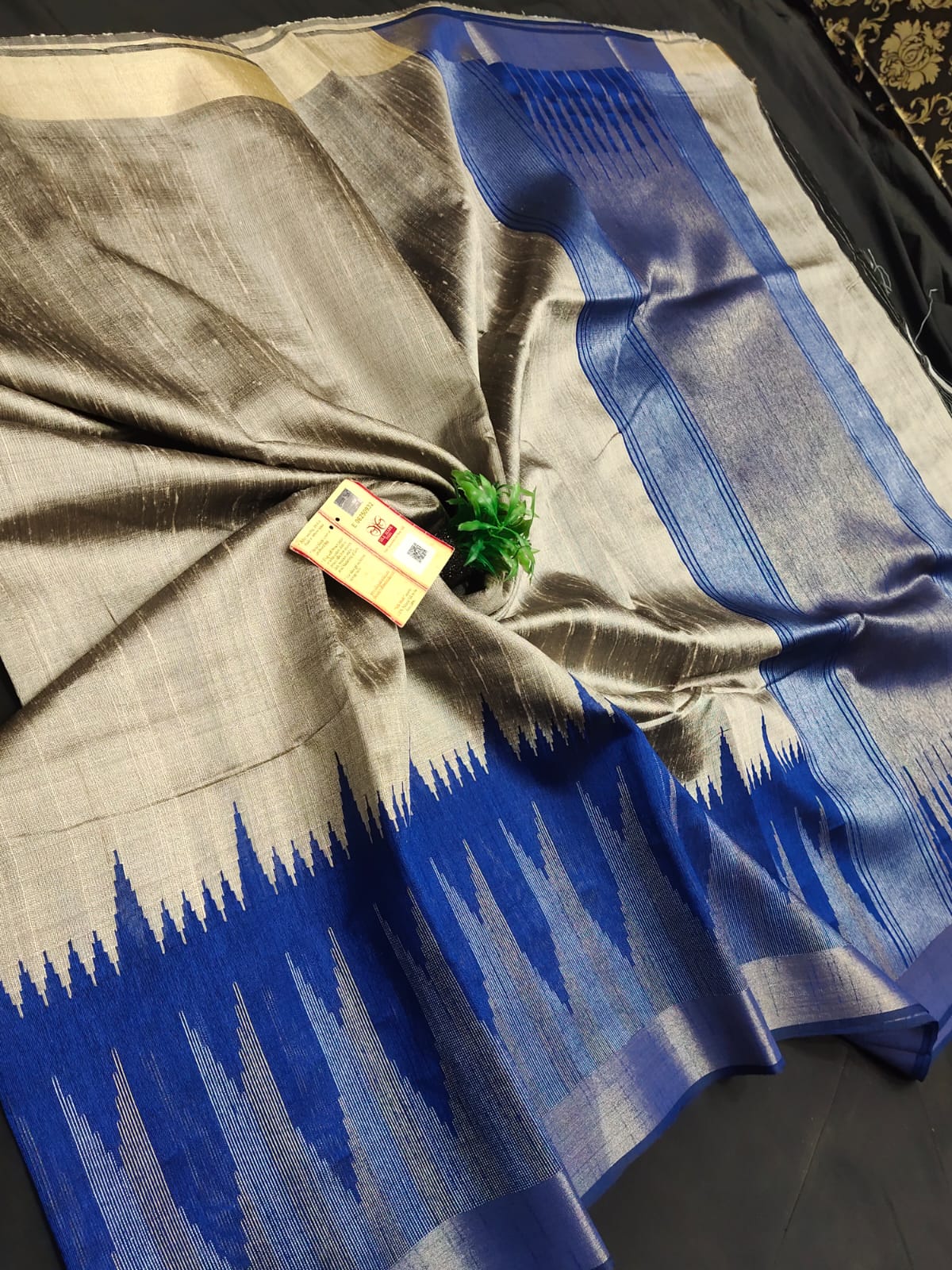 Raw Silk Temple Border Sarees - SH0605