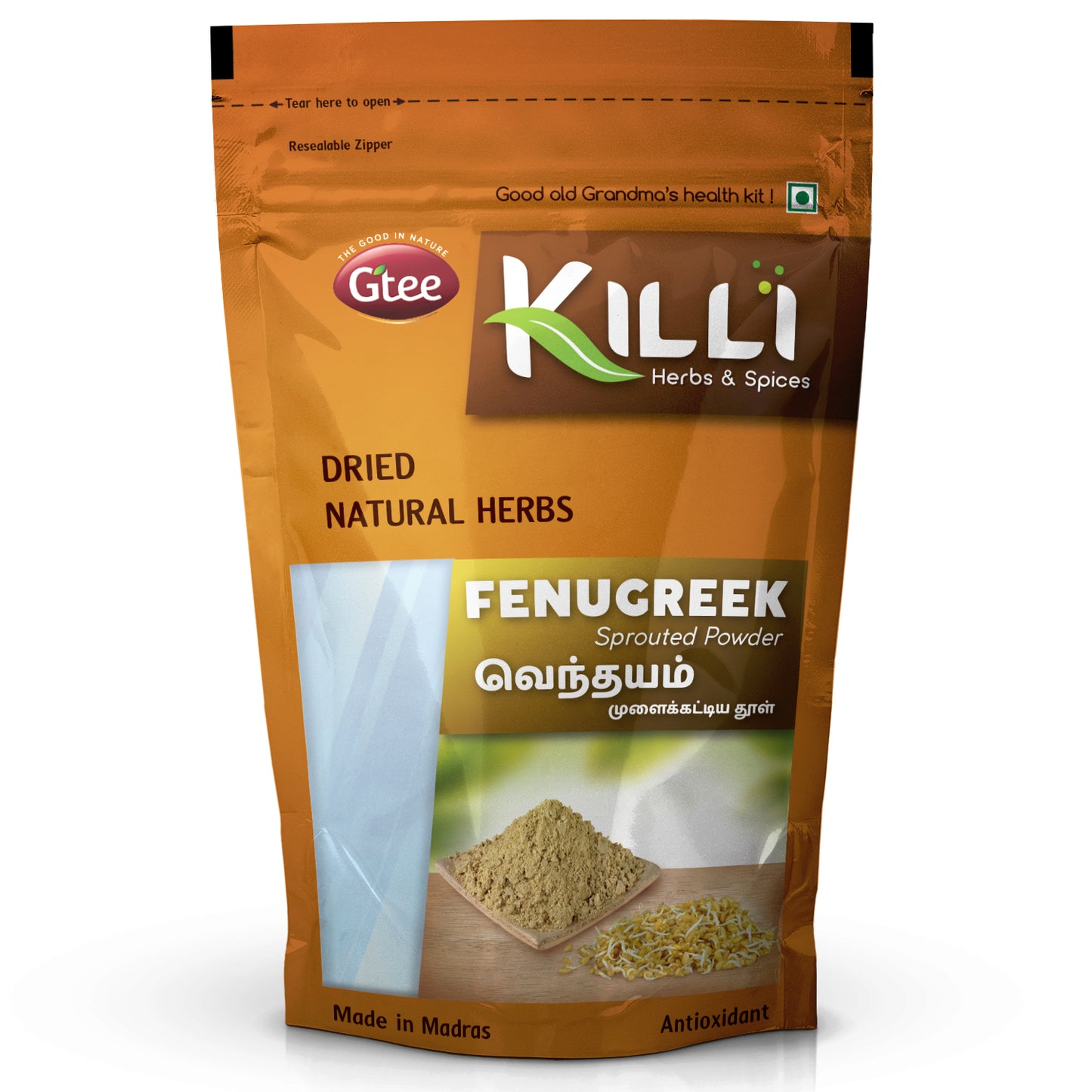 KILLI Sprouted Fenugreek | Vendhayam | Methi | Uluva | Menthya Powder, 100g-SHN1075