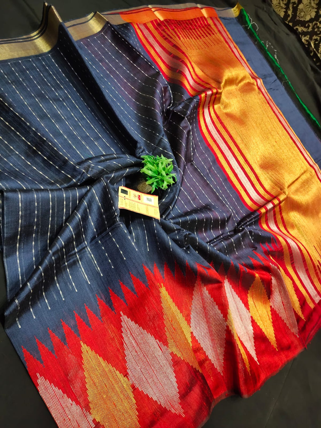 Raw Silk Temple Border Sarees - SH0605