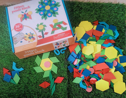 250 Pieces Colorful Geometry Shape Jigsaw Puzzle Toys for Kids-SHTM1109