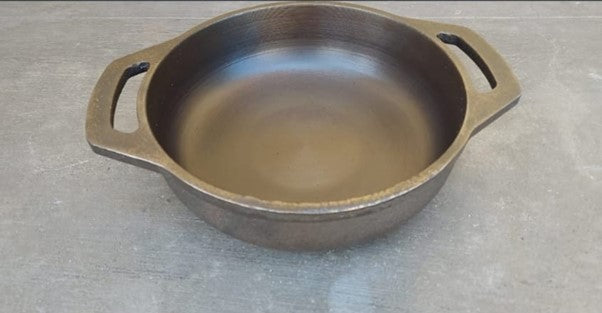 Flat Bottom Cast Iron Kadai Premium Smooth Finish-SHC1010