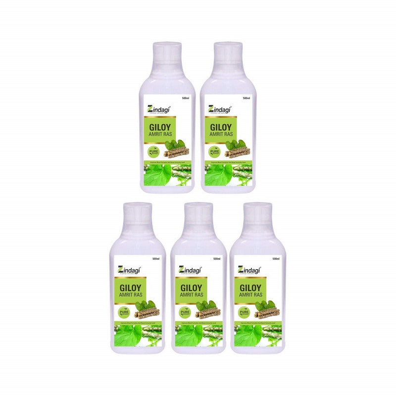 Zindagi Giloy Juice - Natural Juice For Building Immunity - Improves Blood Formation - 500 Ml Each(Pack of 2) - SHTZ1041