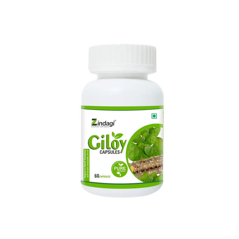 ZINDAGI Giloy Capsules - Immunity Booster - Pure Giloy Leaves And Stem Extract Capsules (60 Capsules) - SHTZ1013