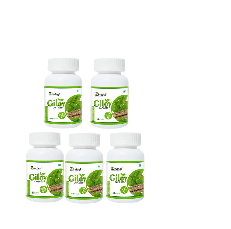 ZINDAGI Giloy Capsules - Immunity Booster - Pure Giloy Leaves And Stem Extract Capsules (60 Capsules) - SHTZ1013