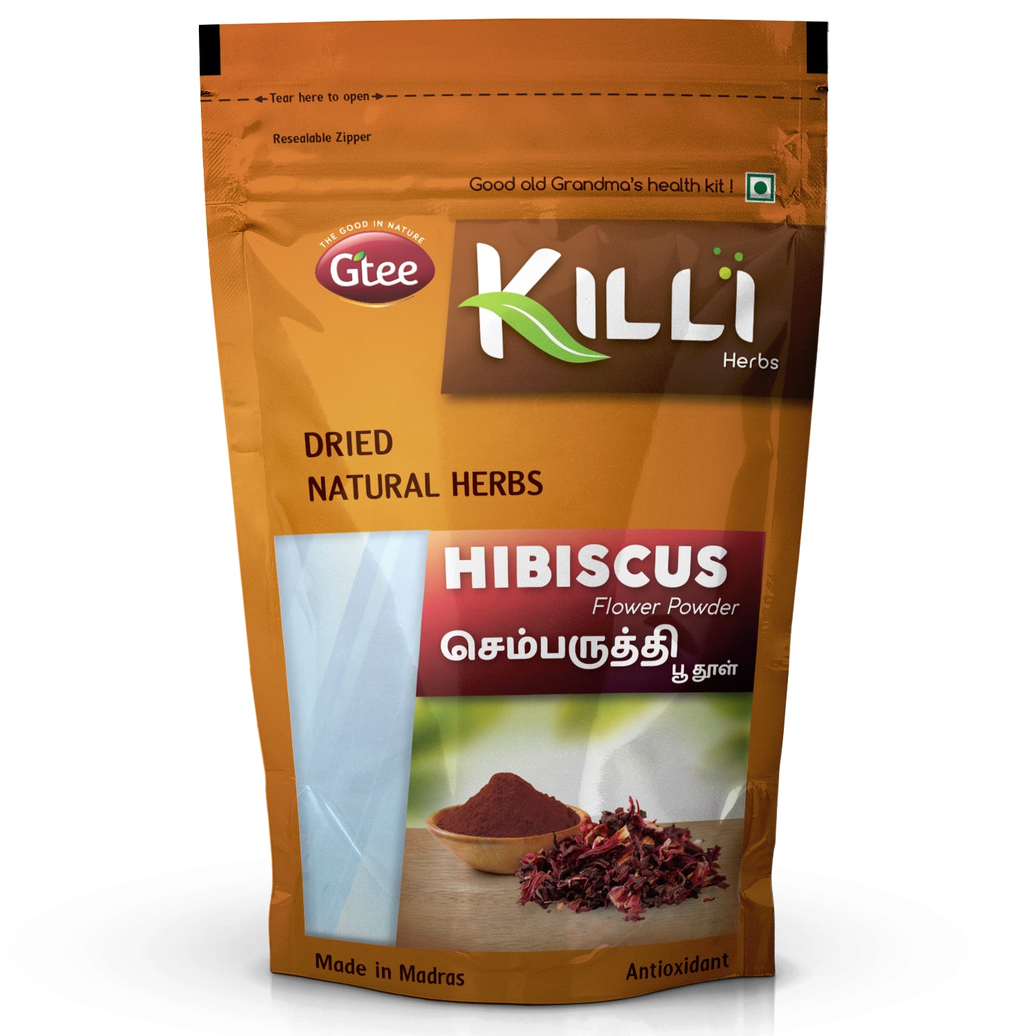 KILLI Hibiscus Flower Powder | Sembaruthi | Gudhal | Chembarathi | Mandara Flower, 100g-SHN1042