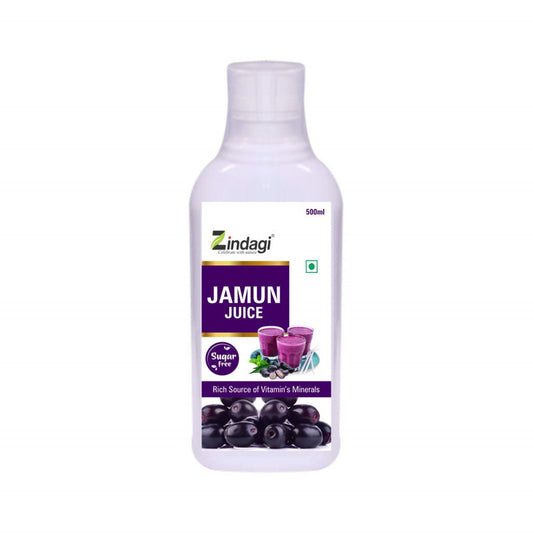 Zindagi Pure Jamun Juice - Sugar Free Premium - 100% Natural & Healthy - Diabetic Juice (500 ml) - SHTZ1042