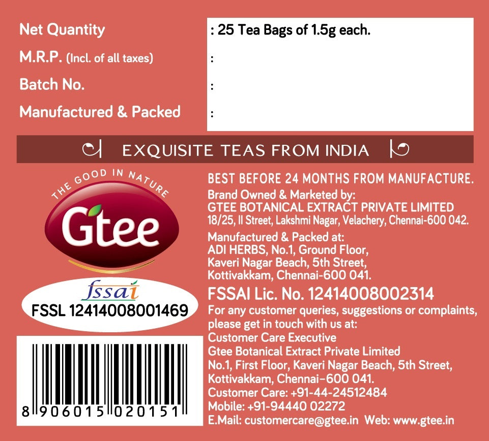 GTEE Jasmine Tea Bags, 25 Tea Bags-SHN1012