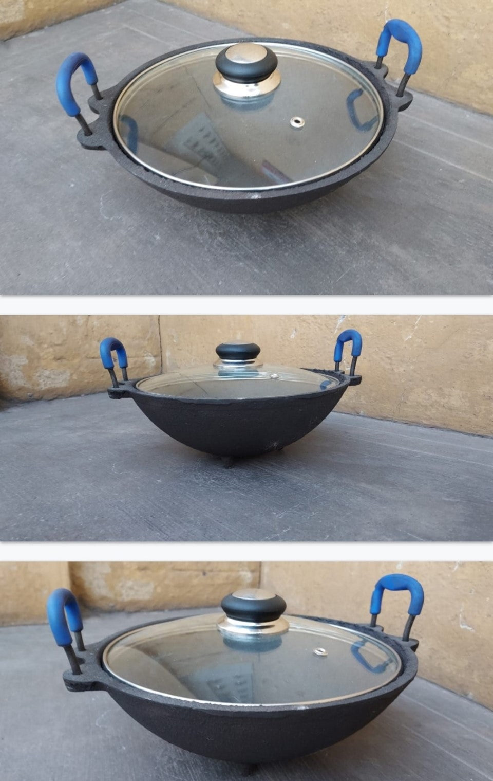 10 inch Kadai With Glass Lid-SHC1012