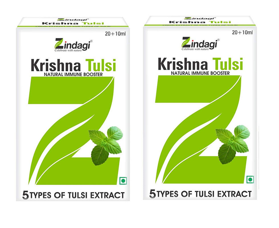 Zindagi Krishna Tulsi Ras - Punch Tulsi Liquid Extract - 100% Natural & Pure Tulsi Drops - SHTZ1032