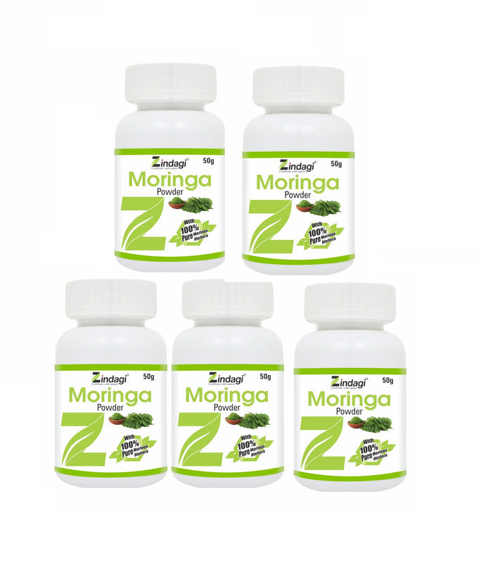Zindagi Pure Moringa Powder - Natural Health Supplement - Sugar-free Moringa Leaves Powder (50 gm Each) - SHTZ1038