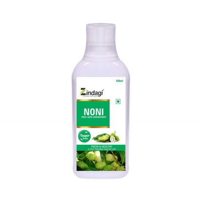 Zindagi Pure Noni Juice - Natural Sugar-Free Energy Drink - Pure Noni Fruit Health Supplement (500 ML) - SHTZ1040
