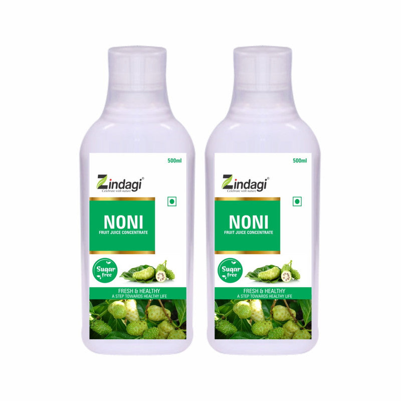 Zindagi Pure Noni Juice - Natural Sugar-Free Energy Drink - Pure Noni Fruit Health Supplement (500 ML) - SHTZ1040