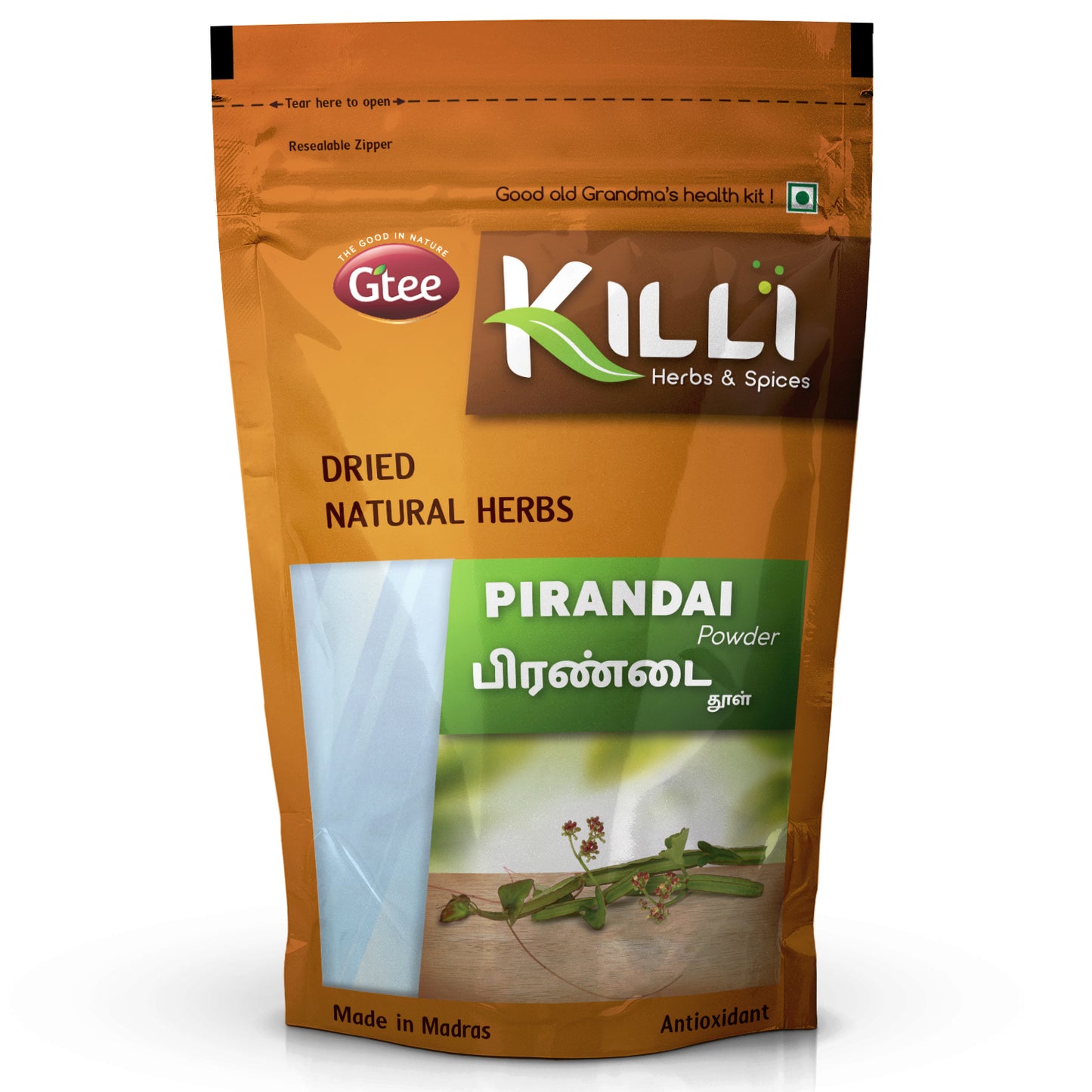 KILLI Pirandai | Hadjod | Veld Grape | Cissus quadrangularis | Nalleru Powder, 100g-SHN1066