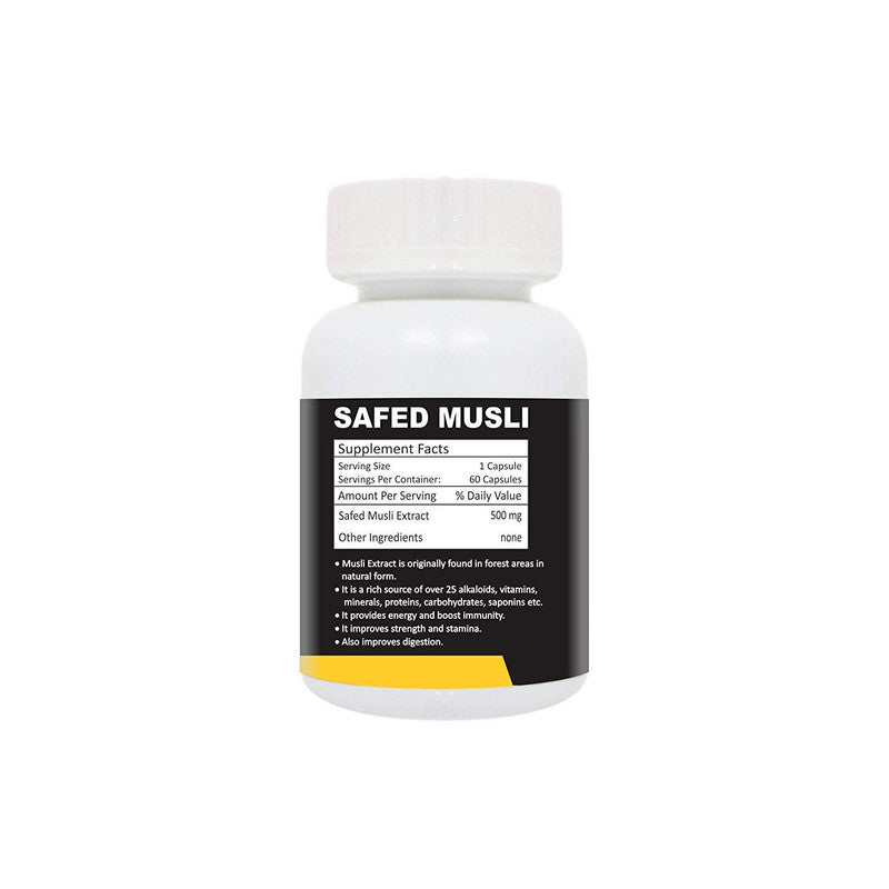 Zindagi Safed Musli Capsules - Strength Stamina & Performance - 100% Pure Musli Extract (60 Capsules) - SHTZ1022