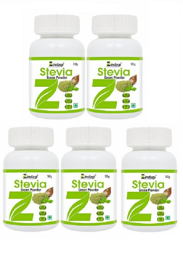 Zindagi Stevia Dried Leaf Green Powder - Stevia Natural Sweetener - Sugar-Free (50 gm) - SHTZ1009
