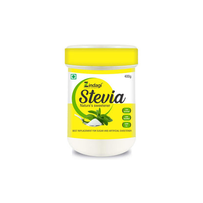 Zindagi Stevia Powder - Natural Stevia White Powder - Sugarfree Stevia Powder - Stevia Extract Powder 400 gm - SHTZ1033