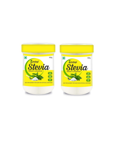 Zindagi Stevia Powder - Natural Stevia White Powder - Sugarfree Stevia Powder - Stevia Extract Powder 400 gm - SHTZ1033