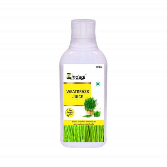 Zindagi Pure Wheatgrass Juice Extract - Natural Wheat Grass Juice For Detoxifier - Health Drink - No Added Sugar (500 Ml) - SHTZ1044