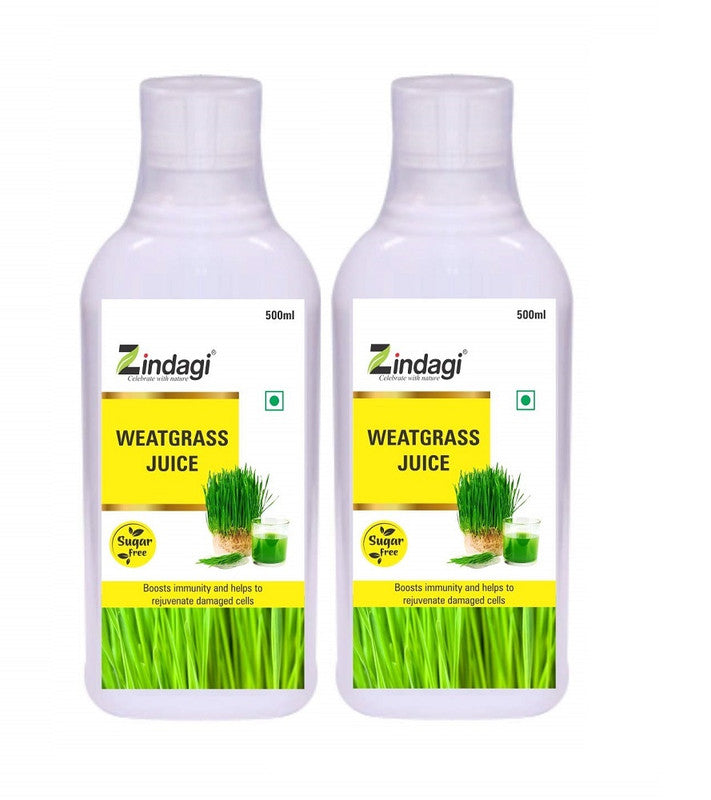 Zindagi Pure Wheatgrass Juice Extract - Natural Wheat Grass Juice For Detoxifier - Health Drink - No Added Sugar (500 Ml) - SHTZ1044