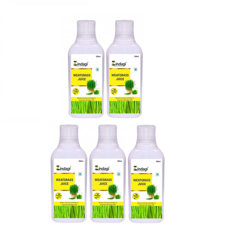 Zindagi Pure Wheatgrass Juice Extract - Natural Wheat Grass Juice For Detoxifier - Health Drink - No Added Sugar (500 Ml) - SHTZ1044