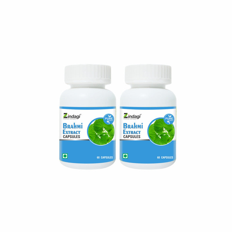 Zindagi Brahmi Capsules - Pure Brahmi Extract Powder - (60 Capsules) - SHTZ1014