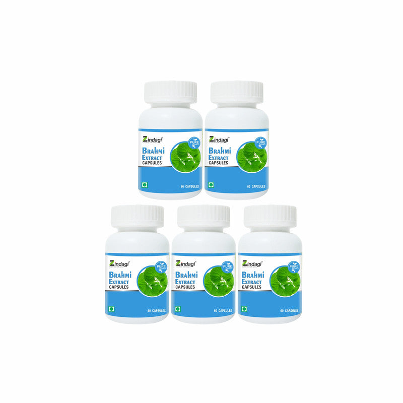 Zindagi Brahmi Capsules - Pure Brahmi Extract Powder - (60 Capsules) - SHTZ1014